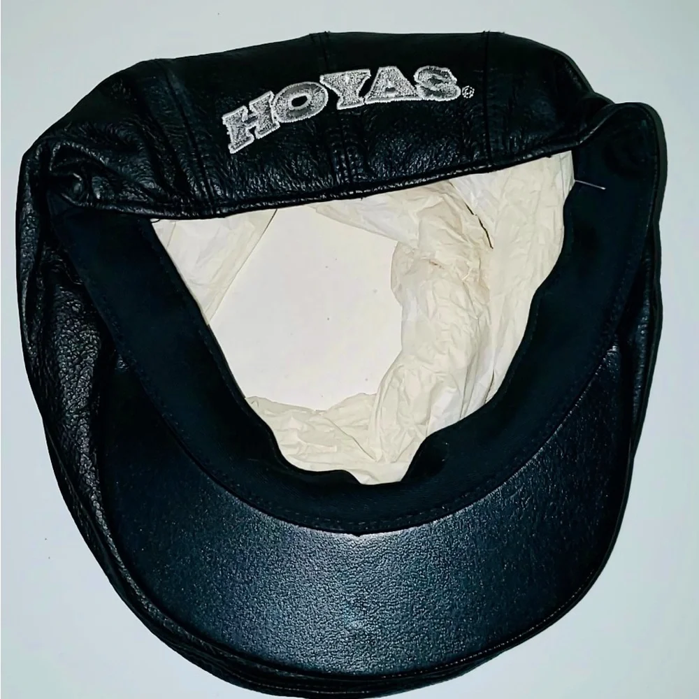 RARE Georgetown Hoyas Driving / Newsboy Leather Cap with Logo | NWT